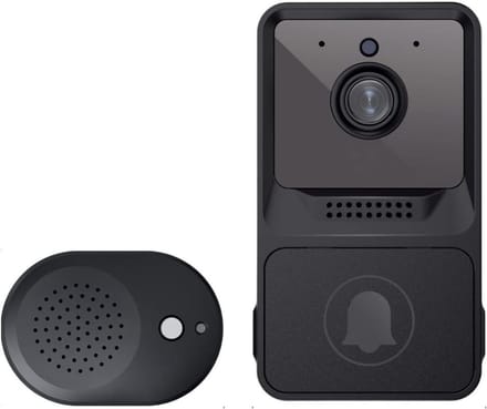 Videodeurbel Camera - Slimme Intercom - Huisbeveiliging - Draadloze Installatie - 480P Resolutie - Zwart