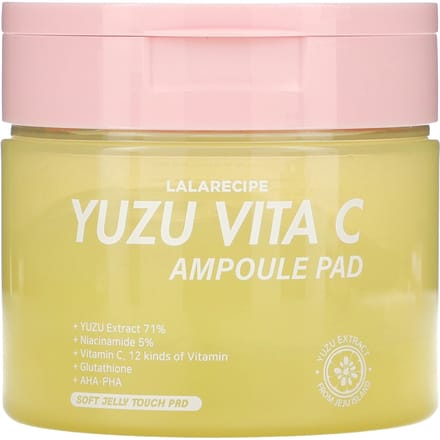 Yuja Vita C Ampoule Pad, Verhelderend Schoonheidsmasker, 80 stuks, 150 ml (5,07 fl oz) white