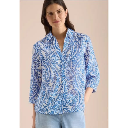 Blouse met 3/4 mouwen en lange pasvorm