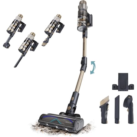 Aspirateur balai - CECOTEC Conga Rockstar RS90 Pet Flex - 40 000 Pa - 65 min - 140 m² - Or / Gris gris