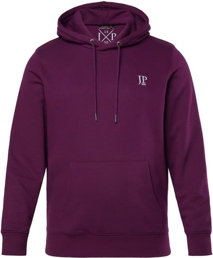 JP 1880 - Heren - Hoodie capuchon kangoeroezak - Druivenrood - Maat L