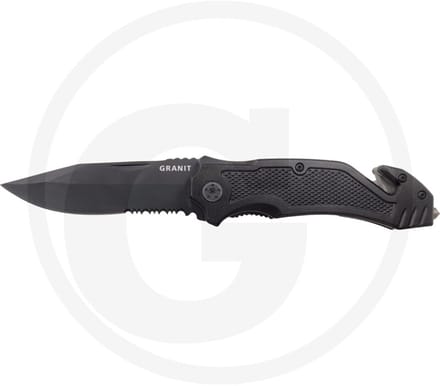 GRANIT BLACK EDITION Reddingsmes met mesvergrendeling