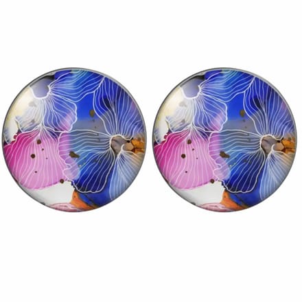 Clip oorbellen- lena-Blauw/ Roze 2 cm