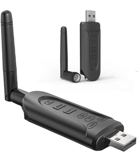 DrPhone SKYLINK E11 Bluetooth 5.3 Audio Zender met AptX Adaptive – Dual Stream – USB & AUX – Qualcomm QCC3056 – Grote Bereik – Geschikt voor TV, PC, PS5, Switch