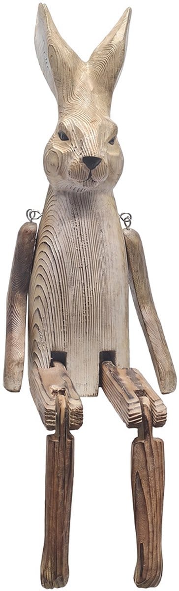 Clayre & Eef Beeld Konijn Bruin Hout
