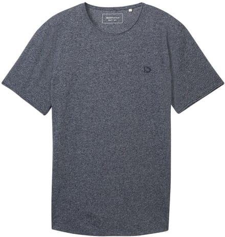 Tom Tailor Denim - T-shirt met gemêleerde look - Maat XL - sky captain blue