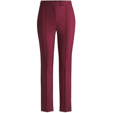 Boss Tizena-broek met hoge taille voor dames (Donkerrood)