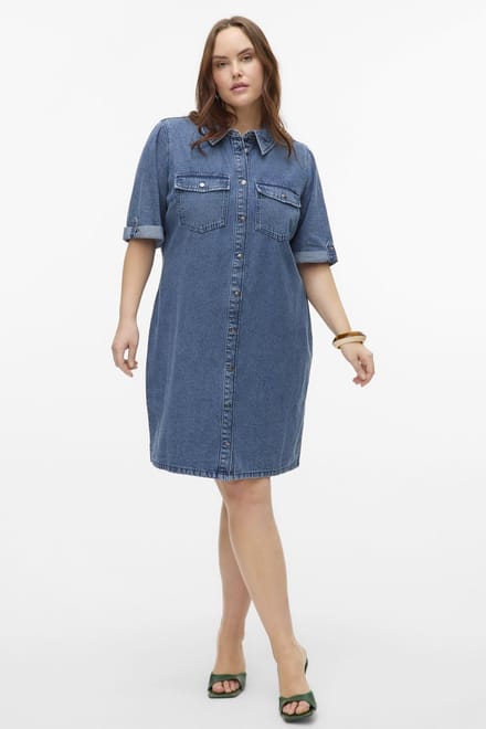 Vero Moda Curve Denim jurk VMCJENNIE Korte jurk