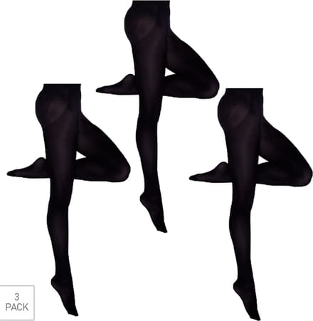 Boru Bamboo - 3-Pack - Panty 80 Denier - Bamboe - Antibacterieel - Thermo Control - Dames - zwart - S/M - 2336