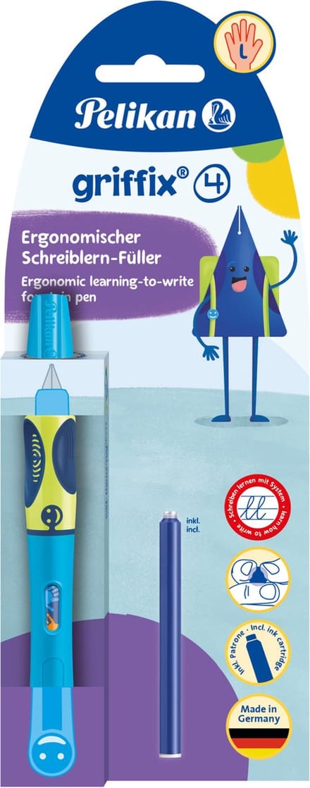 Pelikan vulpen griffix® Neon Fresh Blue linkshandig