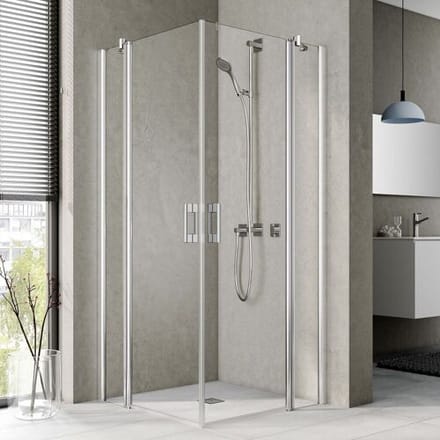 Kermi Pega corner entry swing door with fixed panel 90 x 200 cm , half left PEEPL09020VAK