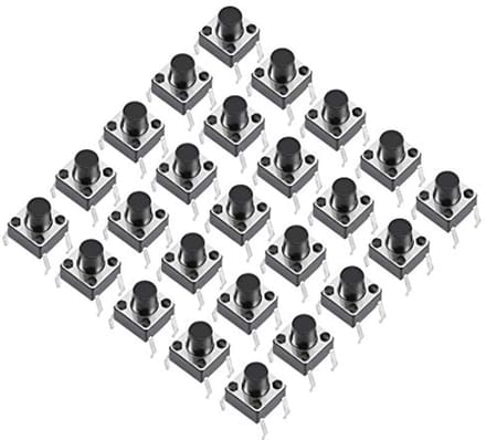 Mini-paneel Micro Schakelaar 6 x 6 x 7 mm - 25 Stuks Dip Push Button
