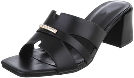 Dames muiltjes met blokhak en sierdetail Mt:36