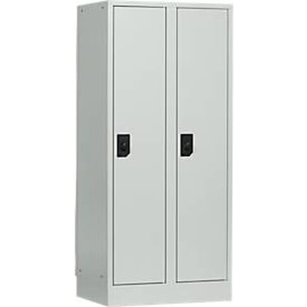 Schoollocker, compartimentbreedte 300 mm, veiligheidscilinderslot, 2 compartimenten, lichtgrijs/lichtgrijs