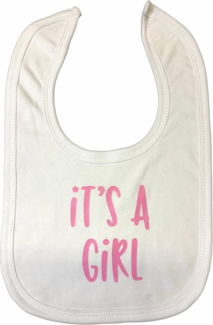 Soft Touch Slabber It's A Girl Meisjes 33 Cm Katoen Wit/roze