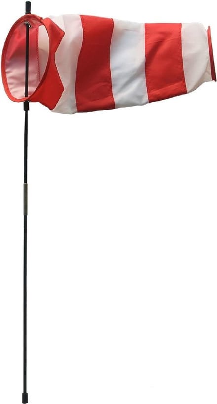 Rhombus Windsok 13x35 cm Rood/Wit