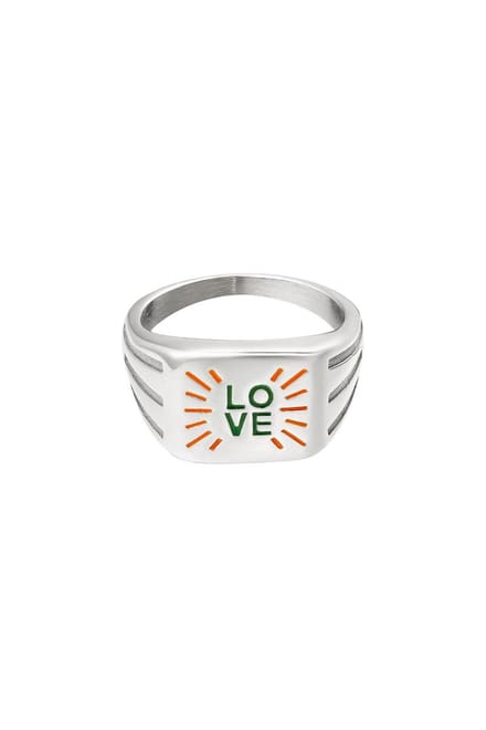 Stainless steel- ring -love expression- Silver -18-Moederdag cadeautje - cadeau voor haar - mama