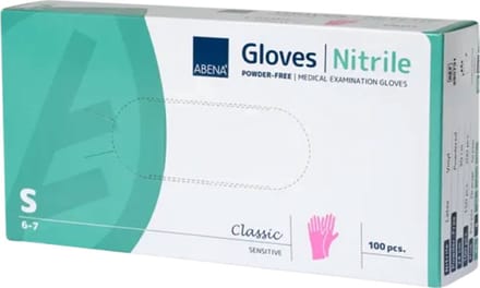 Abena Nitril Handschoen Classic Roze Maat: S Abena
