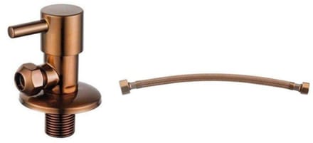 FugaFlow Eccelente Acces Hoekstopkraan Met Flexibele Slang - 30cm slang - 1/2"x3/8" - geborsteld koper