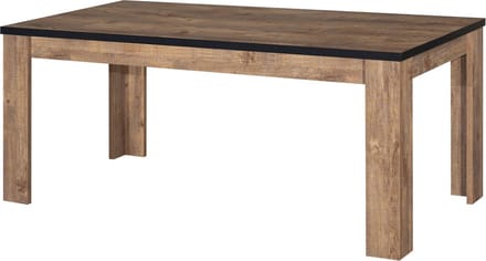 Belfurn - Eetkamertafel Eunice 180 x90cm in decor mango bruin en zwart