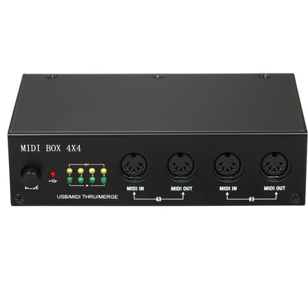 UM4X4 USB MIDI-interface 4 IN /4 Uit 64 MIDI-kanalen 4i/4o + samenvoegen 2i4o MIDI Box 4X4 zwart