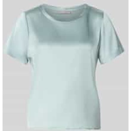 Blouseshirt van satijn met ronde hals