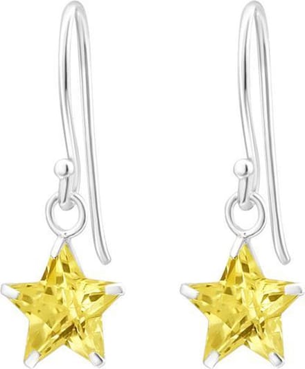 Montebello Oorbellen Ada Yellow - 925 Zilver E-Coating - Ster - 8mm - 23mm