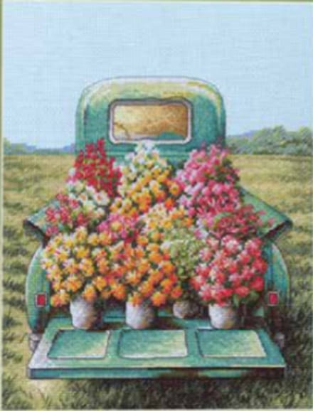 Borduurpakket FLOWERS FOR SALE - Dimensions (USA)