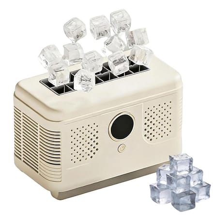 Draagbare ijsmachine - Compacte ijsmaker - Dranken koelen - Stille energiezuinige werking - 12 blokjes per keer - Wit