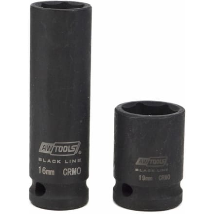 Awtools Black Line - Dopsleutelset - 20-delig - CrMo Staal - 1/2" Aansluiting