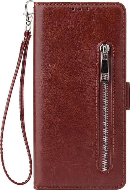 Shop4 - Samsung Galaxy S20 Hoesje - Wallet Case Cabello met Ritssluiting Bruin