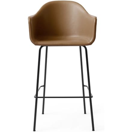 Audo - Harbour Bar Chair - Leer Dakar bruin - met bekleding - oranje