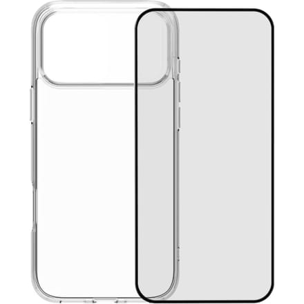 BlueBuilt Protective Back Cover iPhone 17 Pro Max Transparant + BlueBuilt iPhone 17 Pro Max Screenprotector Glas