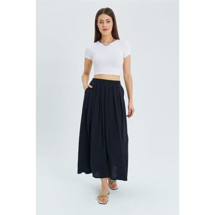 Hoge Taille Lange Rok met Zakken