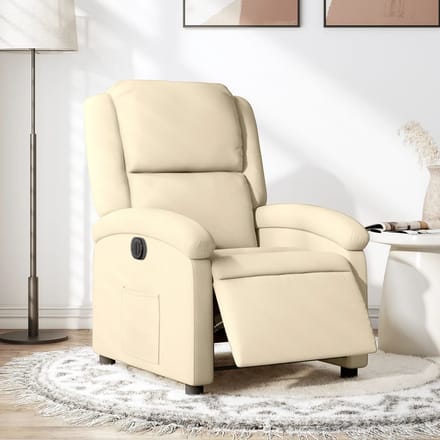 vidaXL - Fauteuil - verstelbaar - elektrisch - stof - crèmekleurig