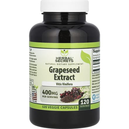 Druivenpitextract, 400 mg, 120 plantaardige capsules