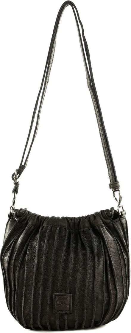 FREDsBRUDER Leren Schoudertas Say Hello Drawstring Bucket Bag Brown Donkerbruin