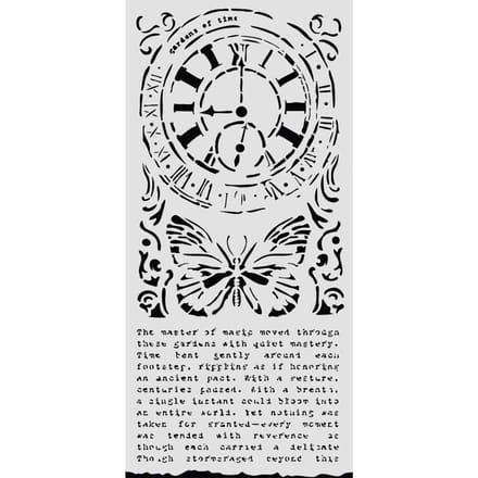 Sjabloon "Gardens of Time - Clock and Butterfly"