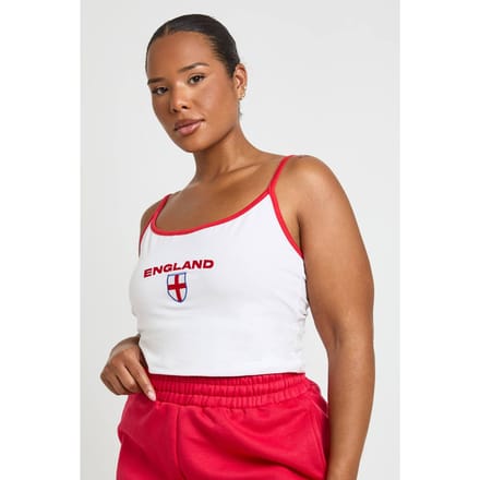 boohoo Dames Plus Engeland Contrasterende Bies Bandjes Hemdje | Wit | Maat: 52