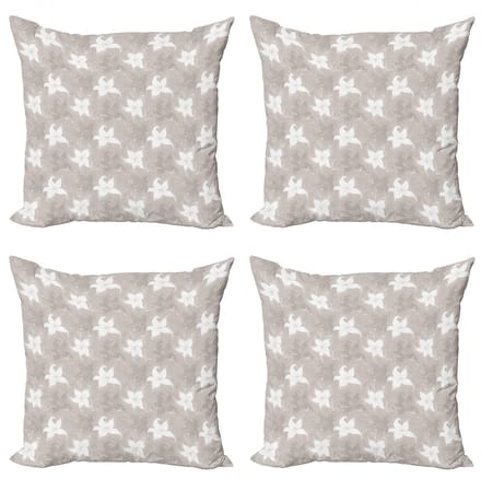 ABAKUHAUS Bladhoezen – 4x45x45 cm – dubbelzijdig – taupe-wit
