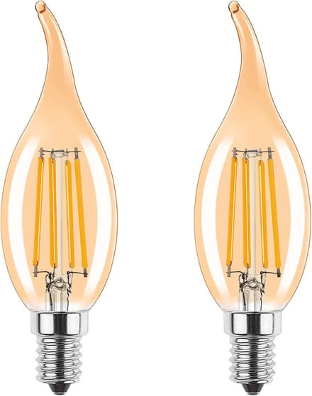 Dimbare Vintage E14 Kaarslamp - 4W Vervangt 35Watt - Set van 2 Warm Wit