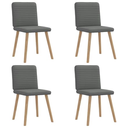 vidaXL - Eetkamerstoelen - 4 - st - stof - donkergrijs