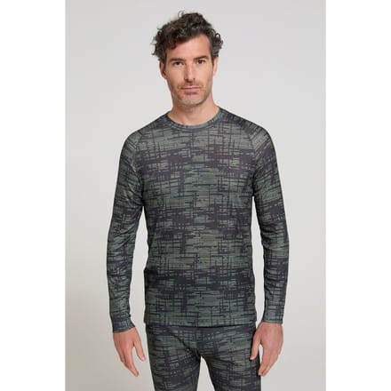 Mountain Warehouse Heren Talus Camouflage Thermo Top (Kaki Groen)