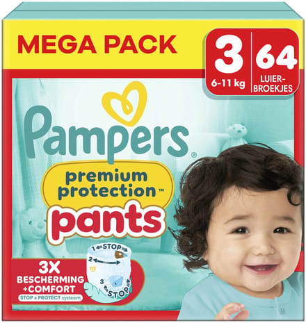 Pampers - Premium Protection Pants - Maat 3 - Mega Pack - 64 stuks - 6/11 KG