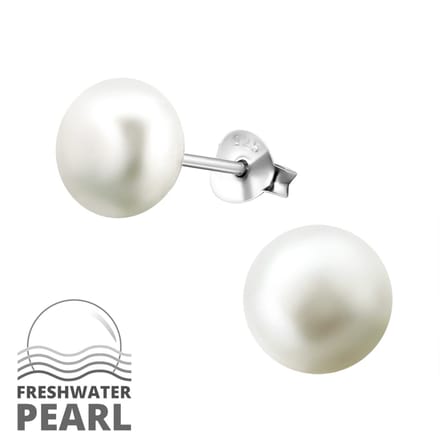 Montebello Oorbellen Trees - 925 Zilver Gerhodineerd - Parel - ∅8mm