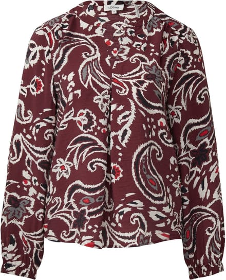 s.Oliver - female - Gestructureerde blouse van viscosemix met all-over print