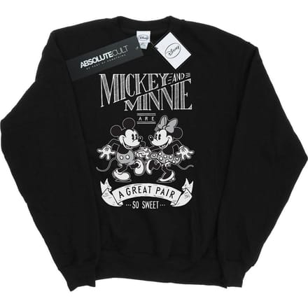 Disney Dames/Dames Mickey en Minnie Mouse Groot Paar Sweatshirt (Zwart)