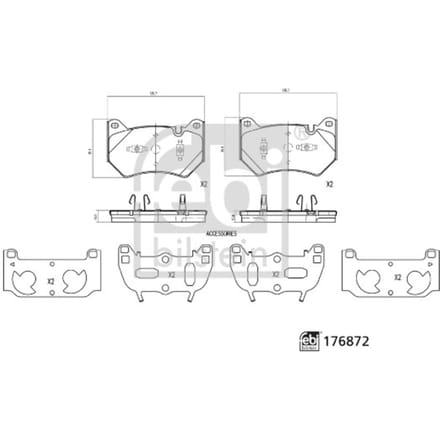 Remblokset FEBI BILSTEIN 176872, voor