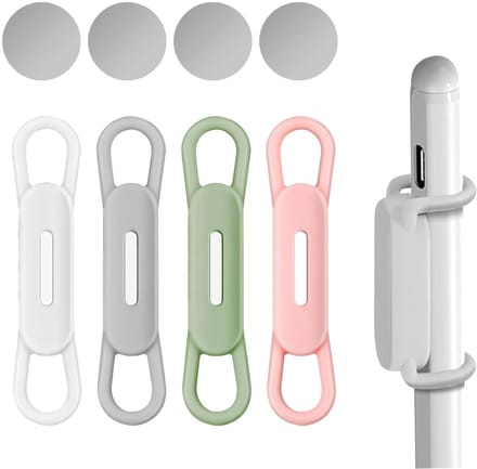 Allecto - Magnetische Penhouder - Multifunctioneel - Draagbaar - Wit - Siliconen - Perfect voor Kantoor - 4 Stuks