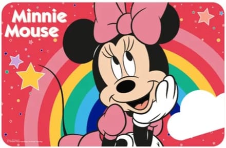 Minnie Mouse regenboog en sterren placemat - onderlegger 43 x 28 cm multicolor